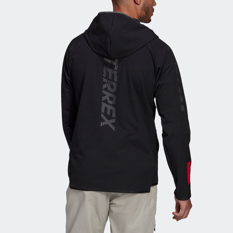 adidas Terrex Outdoor logo Sports Hooded Jacket Black FT7225