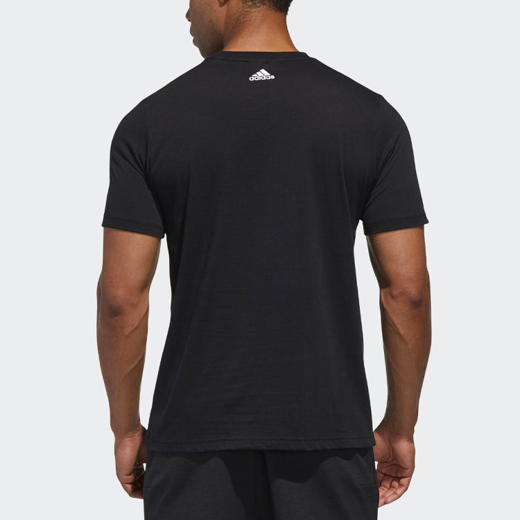adidas Mh Gfx T Bos logo Printing Sports Round Neck Short Sleeve Black GH4419