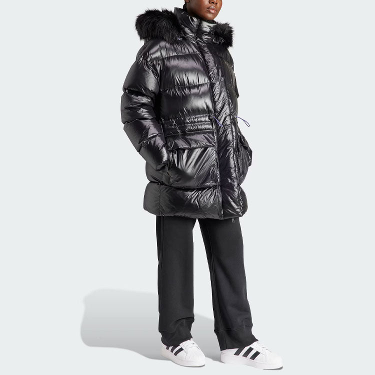 (WMNS) adidas originals Puffed Long Fur Jackets 'Black' IR7117