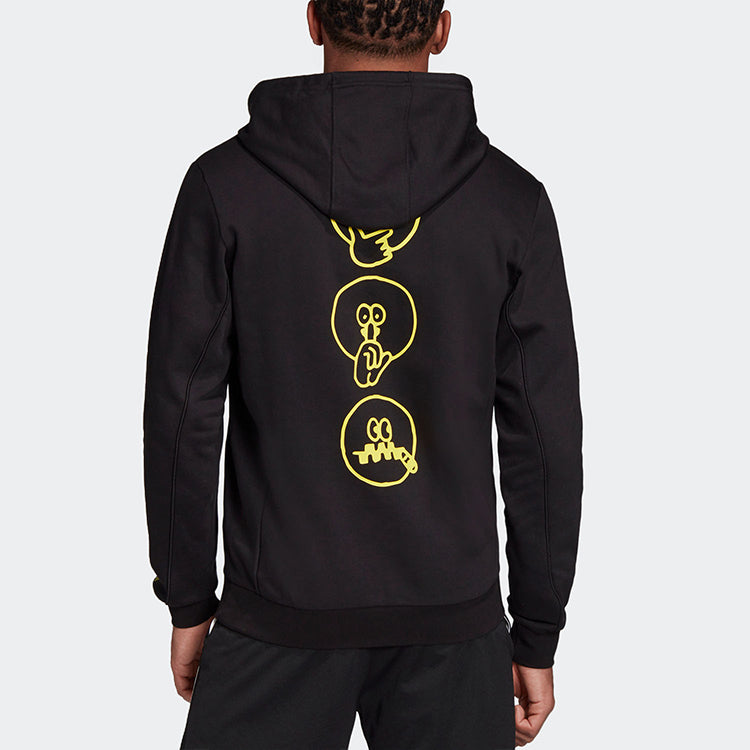 adidas Alphabet Printing Basketball Sports Pullover Black GE1055