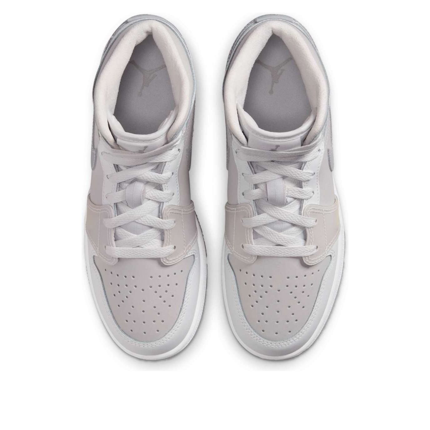 (GS) Air Jordan 1 Mid SE 'Summit White Metallic Silver' HQ3600-121
