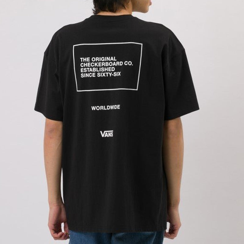 Vans Alphabet Printing Athleisure Casual Sports Short Sleeve Couple Style Black VN0A4MLWBLK