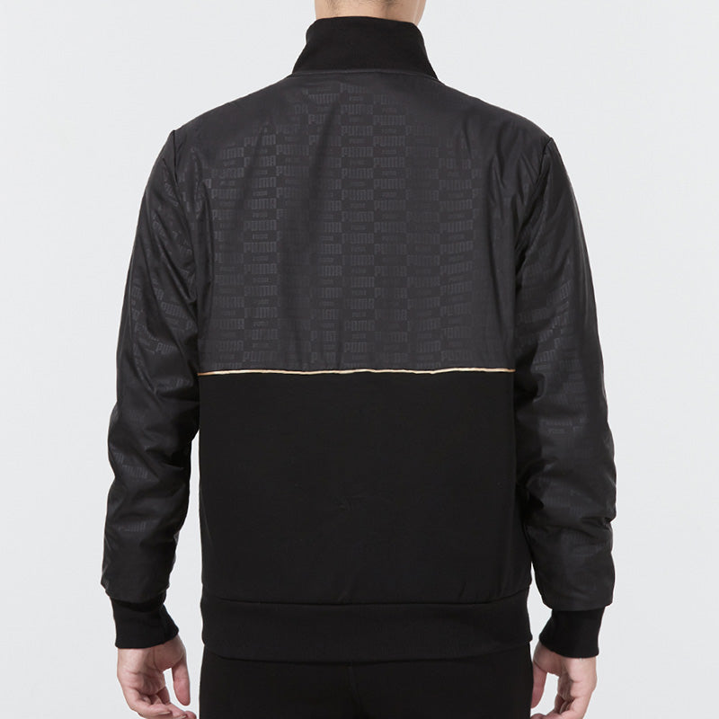 PUMA Luxe Jacket logo Casual Sports Knit Stand Collar Asia Sizing 'Black' 534406-01