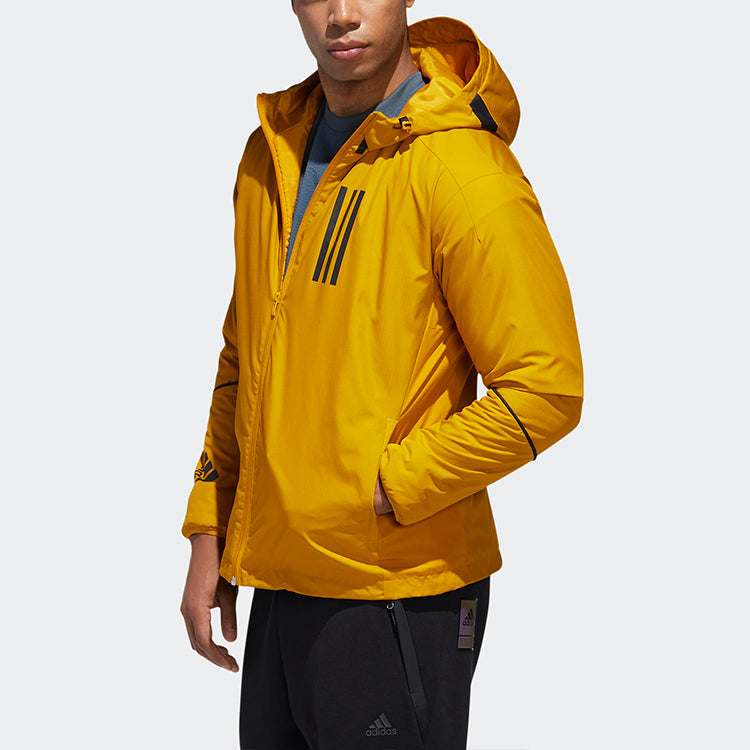 adidas W.N.D. hooded Sports Stylish Jacket Gold Color GF3968