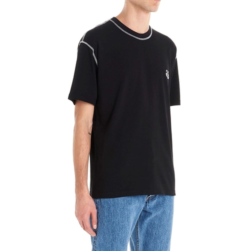 Men's KENZO Tiger Head Pattern Embroidered Round Neck Short Sleeve Black FA5-5TS081-4BD-99