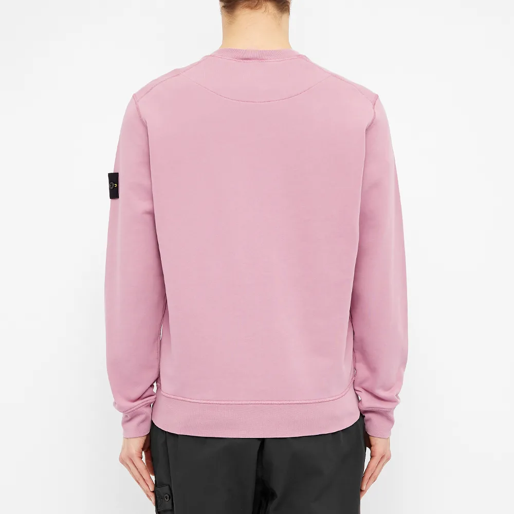 Men's STONE ISLAND Garment Dyed Crew Sweat Casual Pink 721563051-V0086