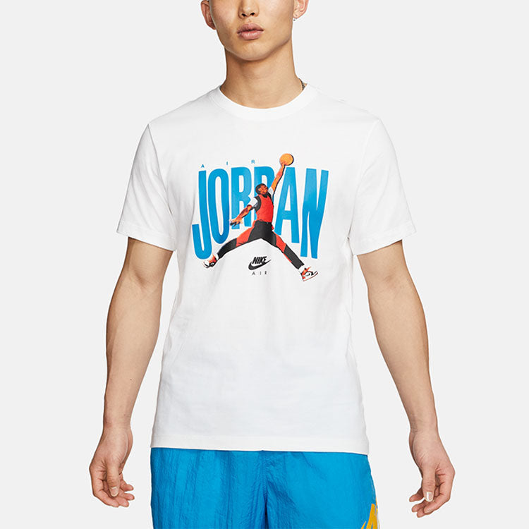 Air Jordan Printing Logo Round Neck Short Sleeve White CJ6307-100