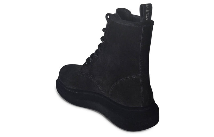 Alexander McQueen Leather Ankle Boots 'Black Suede' 625184WHXK91000