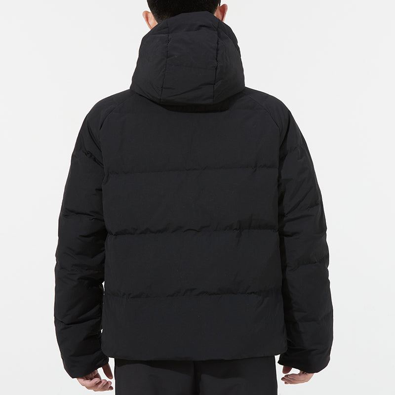 adidas Big Baffle Jkt Casual Sports Zipper Cardigan hooded down Jacket Black GT6538