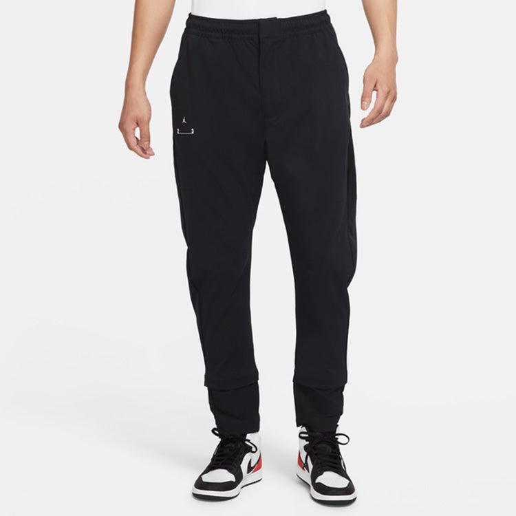 Men's Air Jordan Logo Alphabet Solid Color Drawstring Straight Casual Pants/Trousers Autumn Black DR2739-010