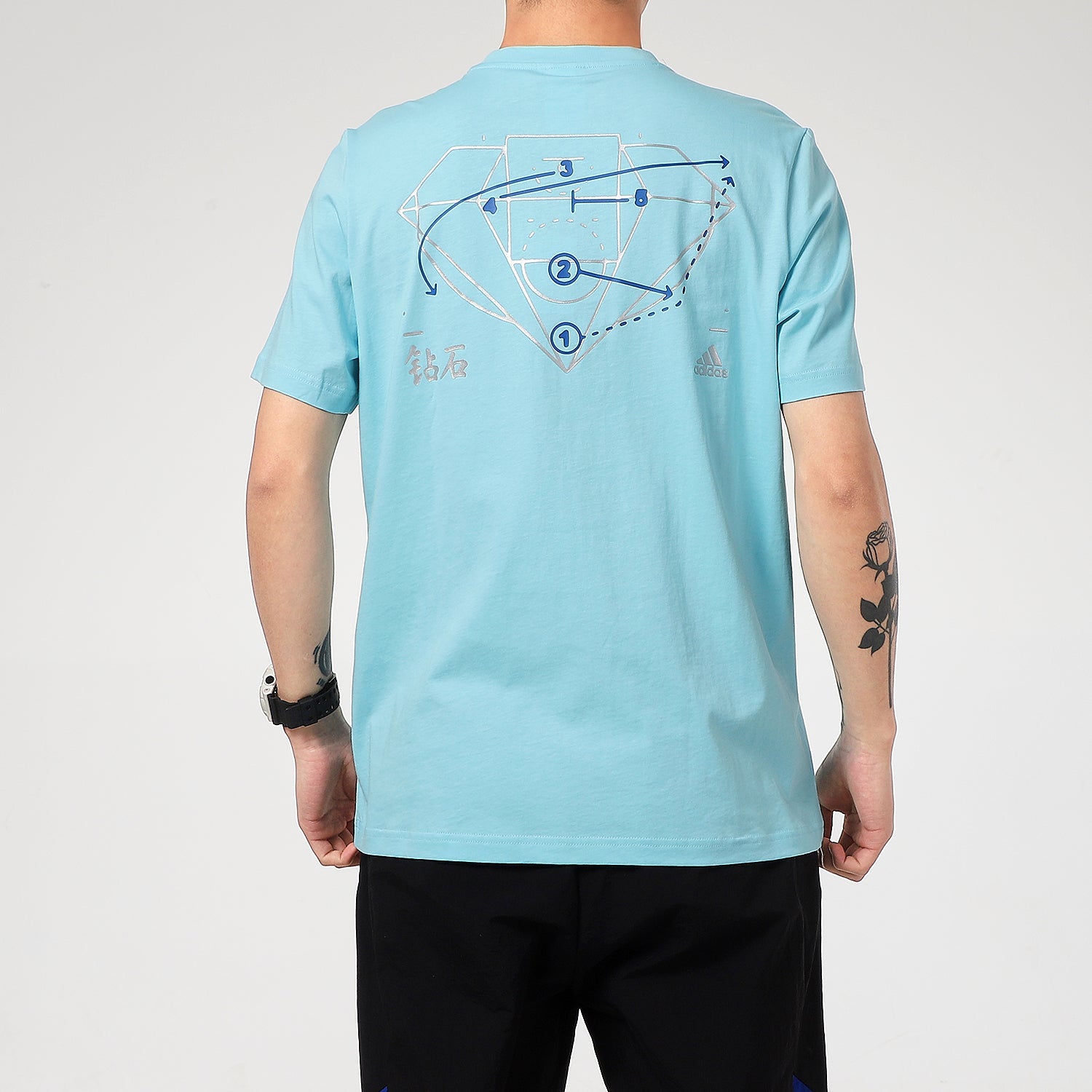 adidas Diamond Tee Short-sleeved Breathable Running Blue GN5115