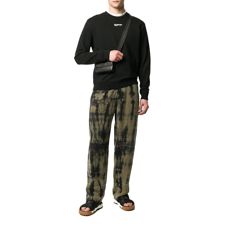Off-White FW20 Masked Face Arrow Sweatshirt 'Black White' OMBA025E20FLE0091001