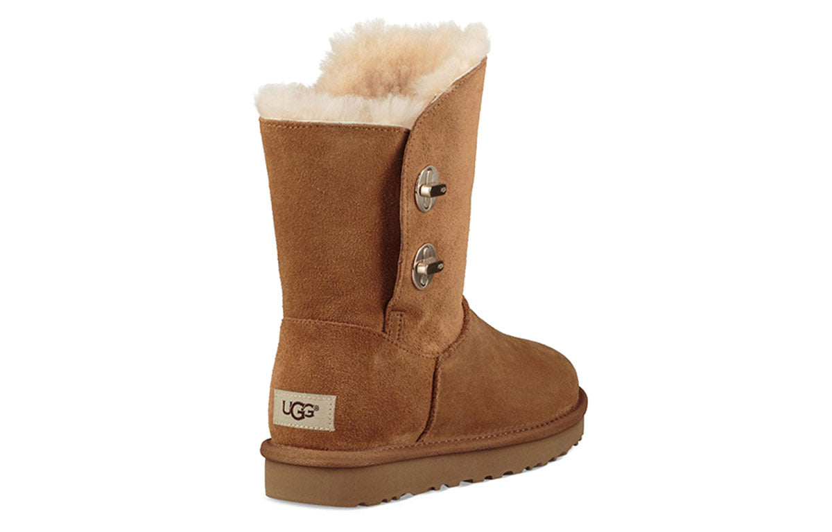 (WMNS) UGG Short Turnlock Fleece Lined Brown 1094933-CHE