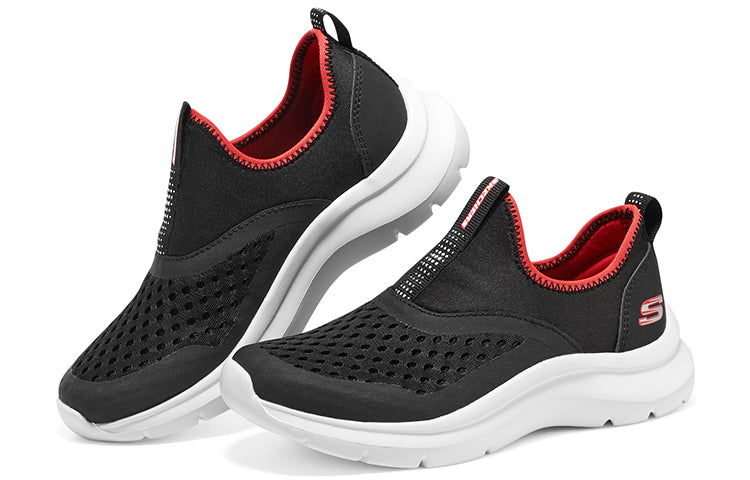 (GS) Skechers Comfy Slip On Shoes 'Black Red' 405260L-BKRD