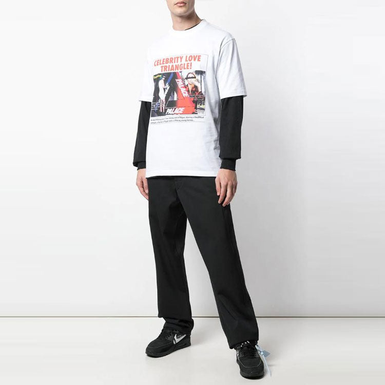 Men's PALACE Love Triangle Printing Short Sleeve White P17TS088T