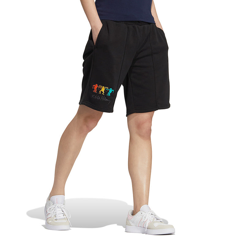 (WMNS) adidas Embroidered Letter Drawstring Shorts Asia Sizing 'Black' HS6830