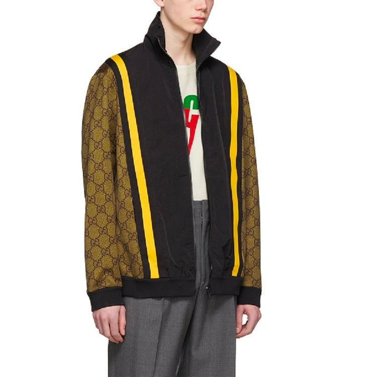 Gucci Double G Printing Sports Jacket Coat Male Yellow 545533-XJAC8-2082