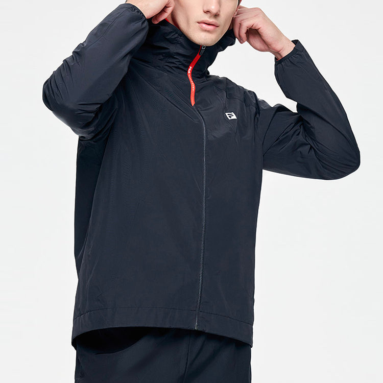 FILA Athletics Alphabet Printing Hooded Jacket Black A11M111701F-BK