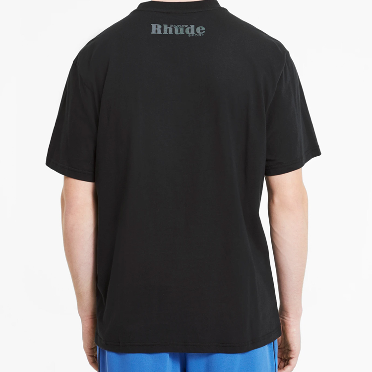 PUMA x RHUDE Crossover Chest logo Printing Short Sleeve Black 596757-51