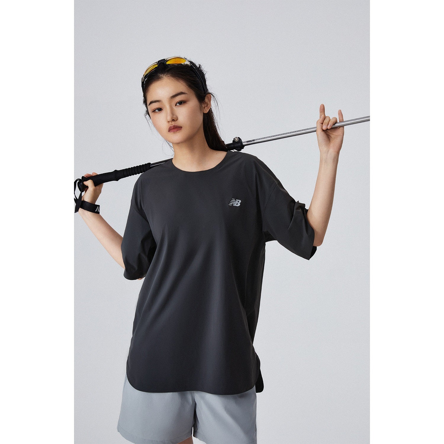 New Balance NB Logo 2 In 1 Short Asia Sizing 'Grey' NVE25121-GR