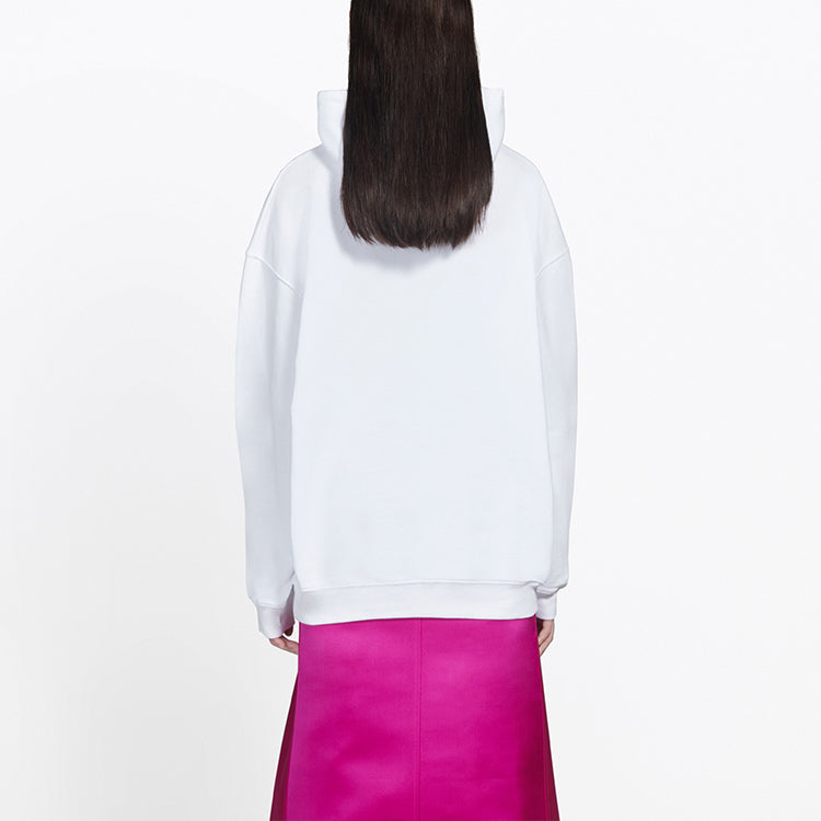 (WMNS) Balenciaga Rainbow Logo Hoodie White 570798TEV509044