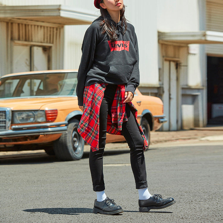 (WMNS) Levi's Alphabet Logo hooded Printing Hoodie Black 35946-0099