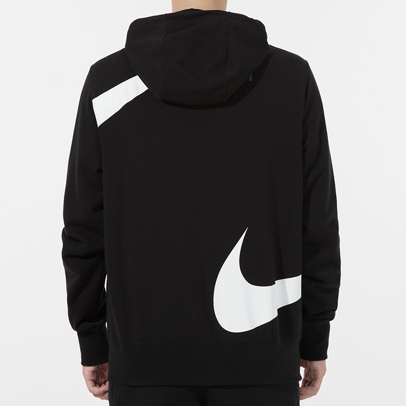 Men's Nike Large Logo Printing Loose Hooded Jacket Autumn Black DD6088-010