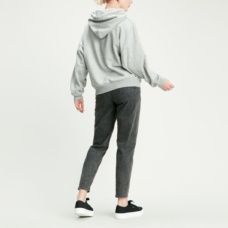 (WMNS) Levi's Alphabet Pure Cotton Hoodie Gray 85280-0008