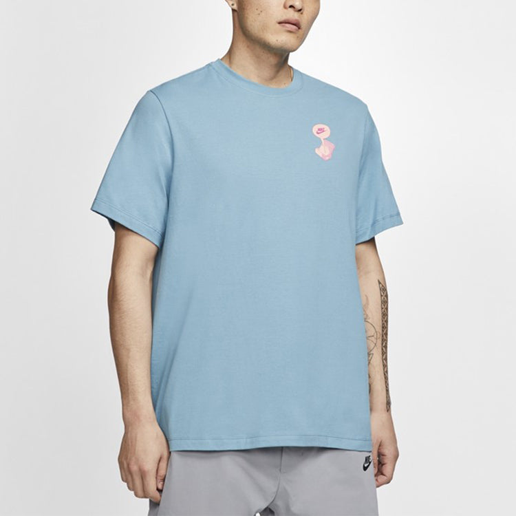 Nike As Men's Nike Sportswear Tee Shoe Box Printing Male Blue CT6869-424