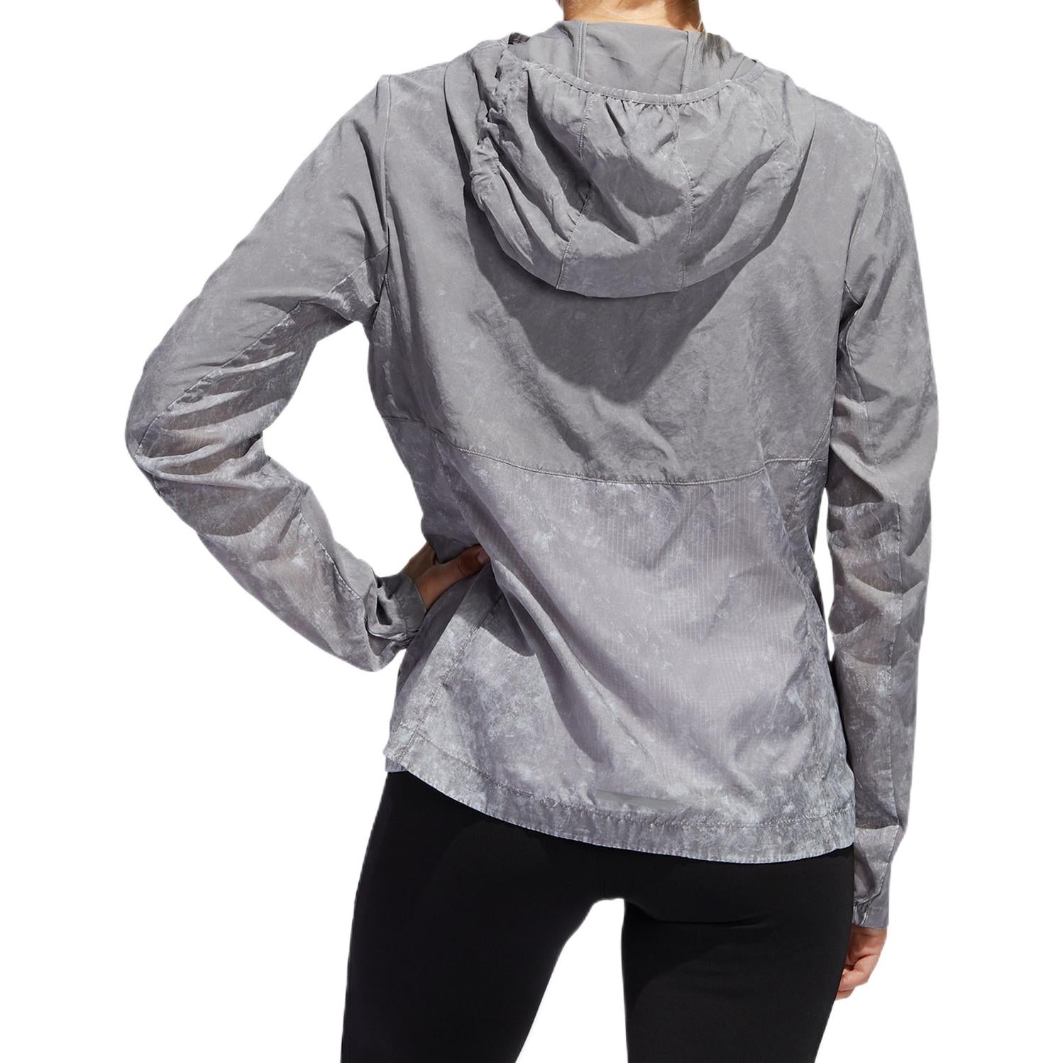 (WMNS) adidas Own The Run Hooded Wind Jacket Asia Sizing 'Grey' ED9302