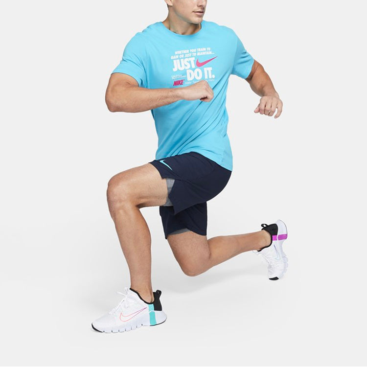 Nike Pro Flex Logo Pattern Casual Sports Shorts Navy Blue Dark blue CJ1958-452