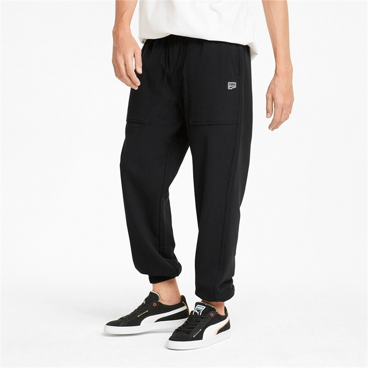 PUMA Logo Downtown Sweatpants 'Black' 535378-01