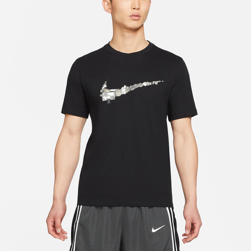 Nike Logo Print Basketball SportsShort sleeve Men's Black DD0796-010