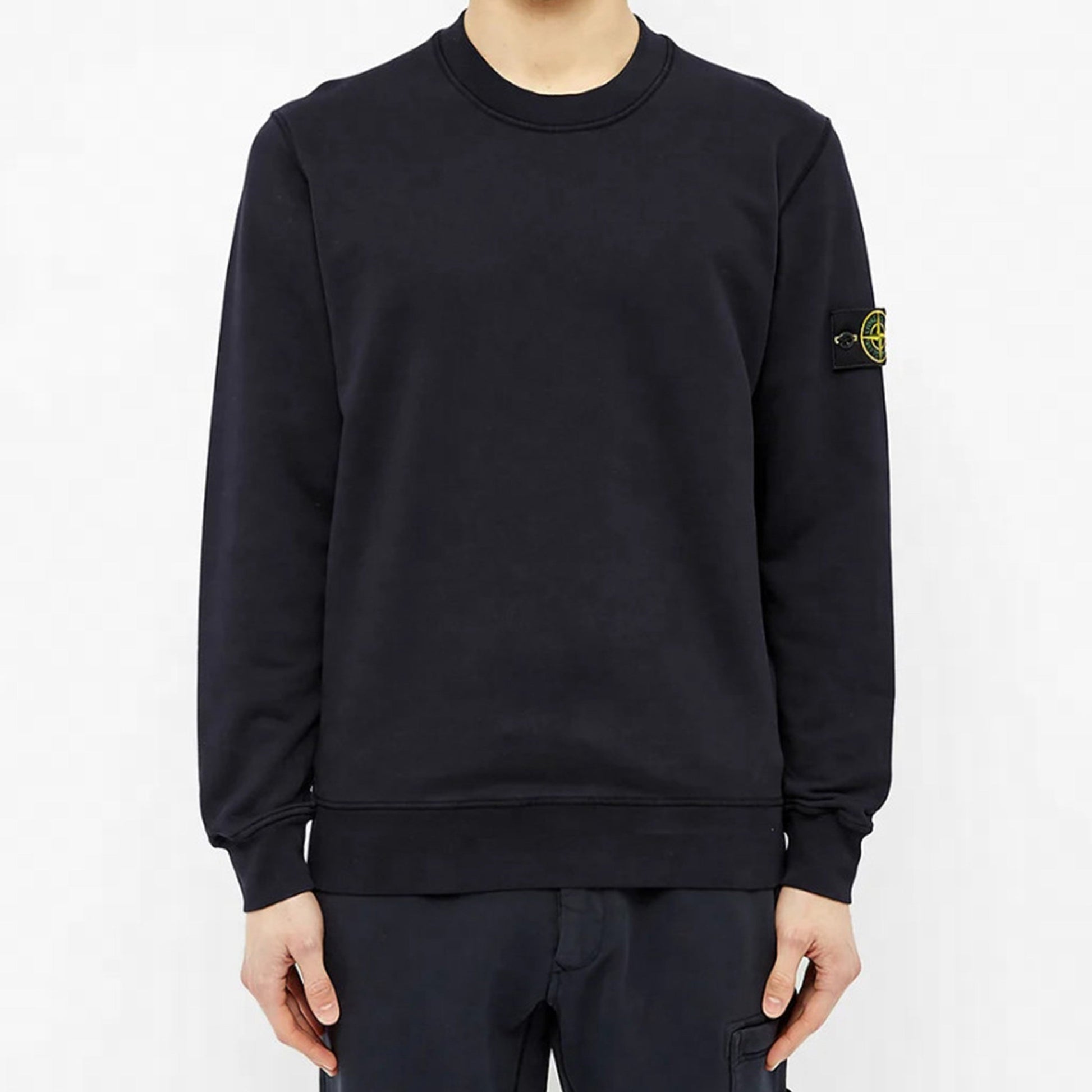 Men's STONE ISLAND Garment Dyed Crew Sweat Casual Navy Blue 721563051-V0020