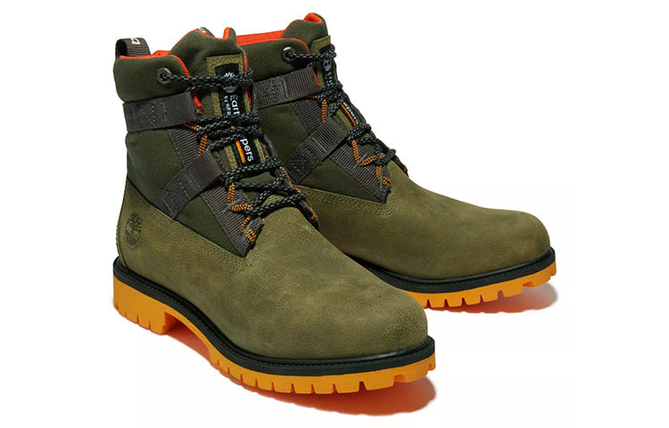 Timberland Heritage 6 Inch Waterproof Leather and Fabric Boot 'Dark Green Nubuck' A2H8QA58