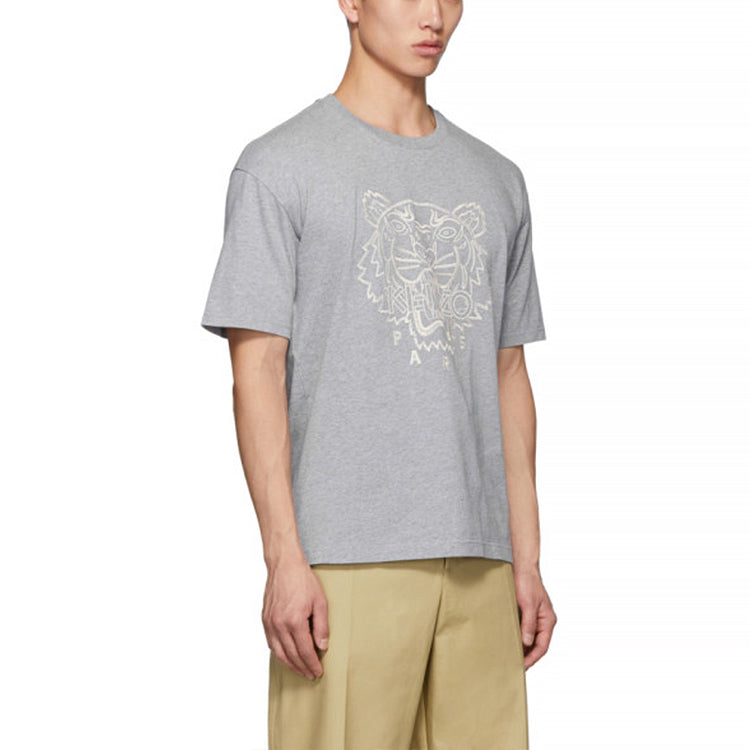 KENZO Large Tiger Head Short Sleeve T-Shirt 'Light Grey' F965TS0984Y5-94