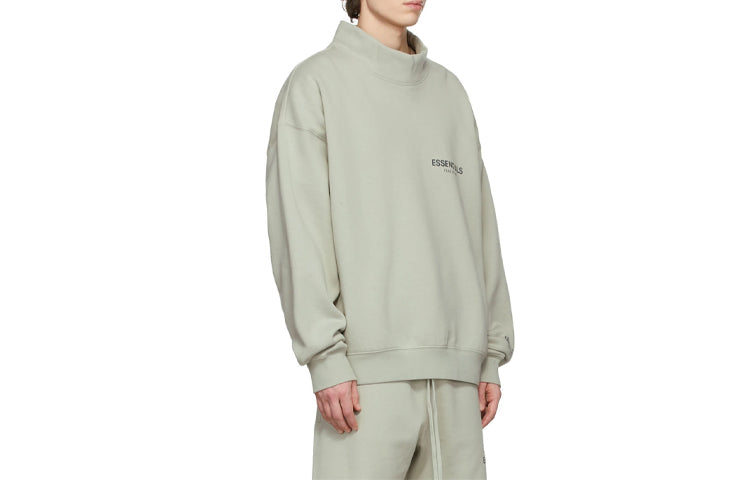 Fear of God Essentials FW21 Mock Neck Sweatshirt Green Concrete FOG-FW21-110
