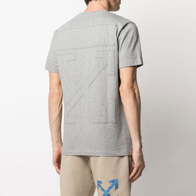 Off-White SS21 Logo Printing Round Neck Short Sleeve Ordinary Version Gray OMAA027S21JER0040810