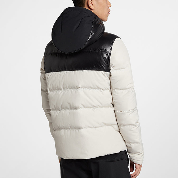 Air Jordan protection against cold Stay Warm hooded Colorblock Casual Sports Down Jacket White 924676-072