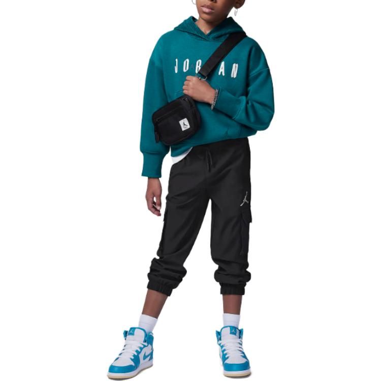 (GS) Air Jordan Soft Touch Mixed Pullover Hoodie 'Teal' 35C795-U9C