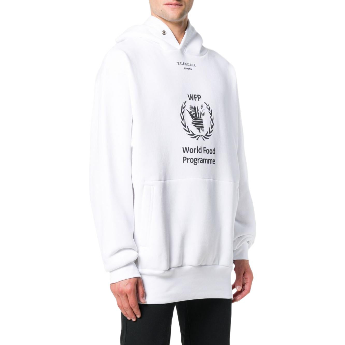 Balenciaga x World Food Programme Hoodie 'White Black' 541870TCV343307