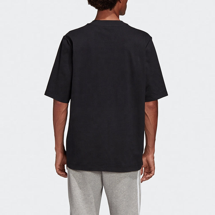 adidas originals Graphic Tee Retro Pattern Printing Sports Short Sleeve Black GK7182
