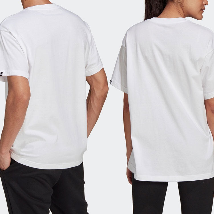 adidas Sports Stylish Short Sleeve Couple Style White GT6810