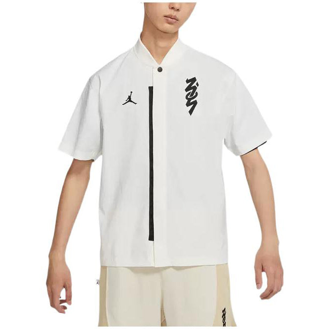 Air Jordan FW22 Logo Zion Shirt 'White Black' DR2173-133