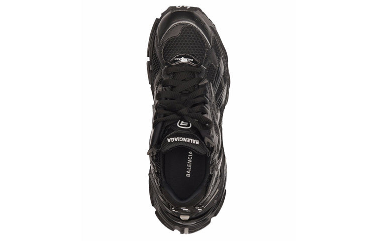 (WMNS) Balenciaga Runner Sneakers 'Black Mesh and Nylon with clear multicolor deco' 677402W3RB11000