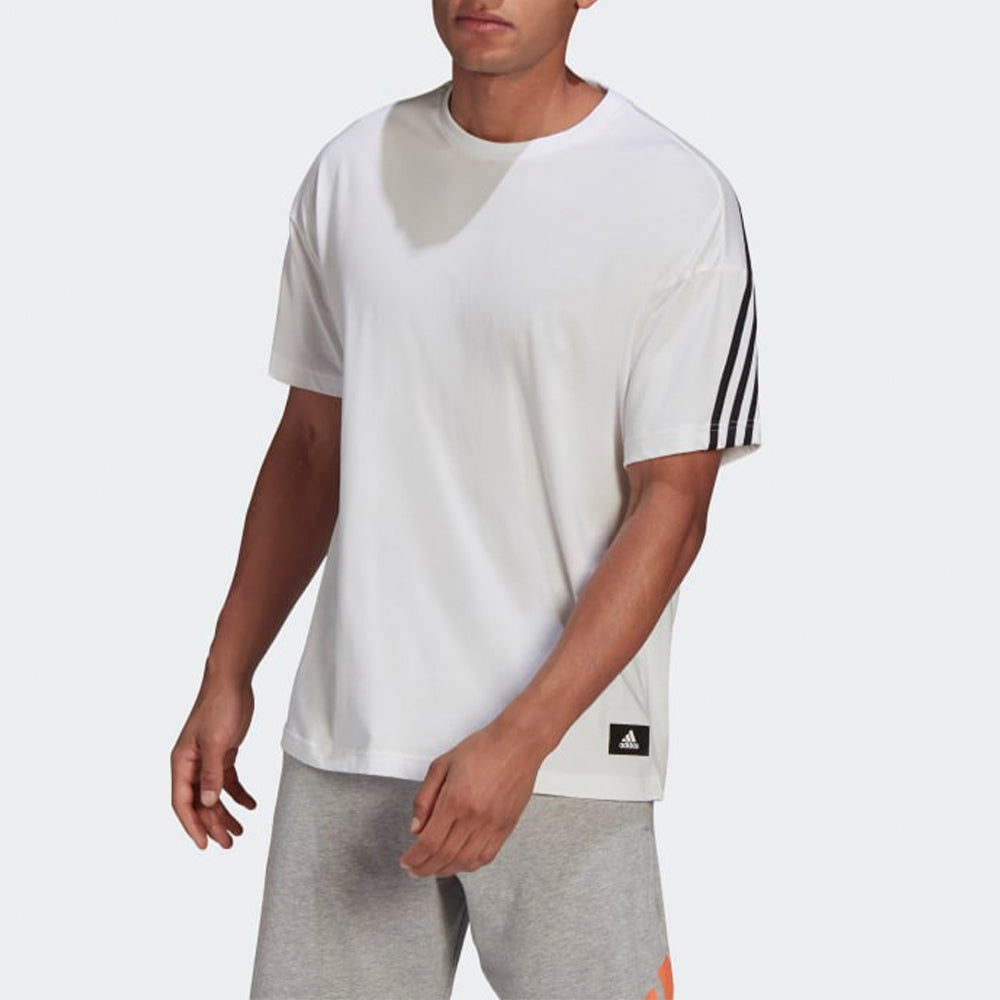 adidas Back Stripe Sports Round Neck Short Sleeve White GP9511