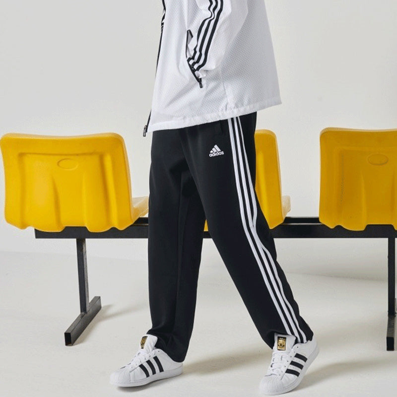 Men's adidas Straight Elastic Waistband Sports Pants/Trousers/Joggers Black TR30P2