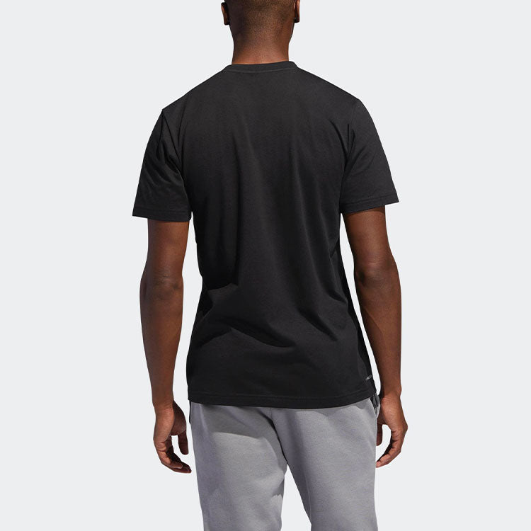 adidas Basketball Sports Round Neck Pullover Printing Short Sleeve Black DU6437