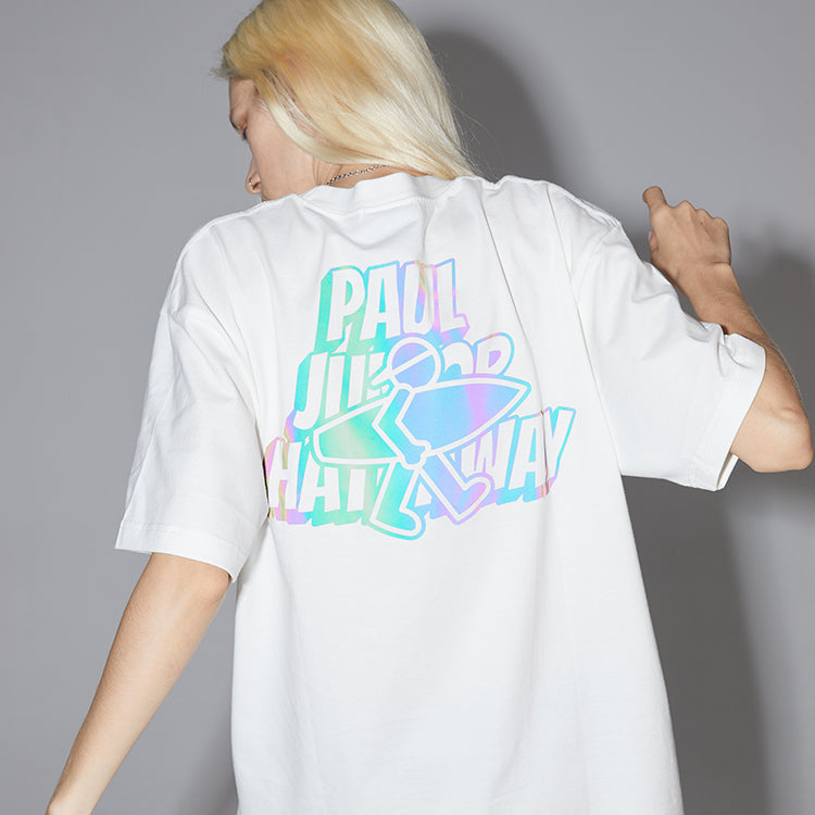 PJ's Vigor Laser Alphabet Pattern Basic Casual Short Sleeve Unisex White 20SSTS1001-P