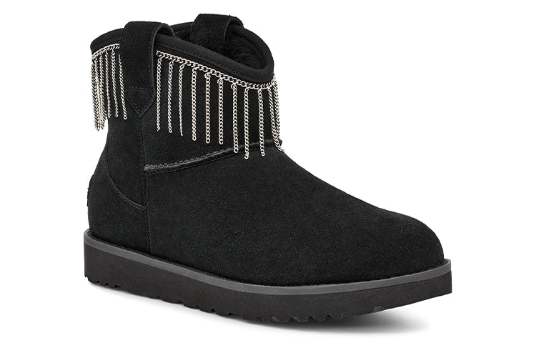 (WMNS) UGG Classic Mini Fringe 'Black' 1127454-BLK